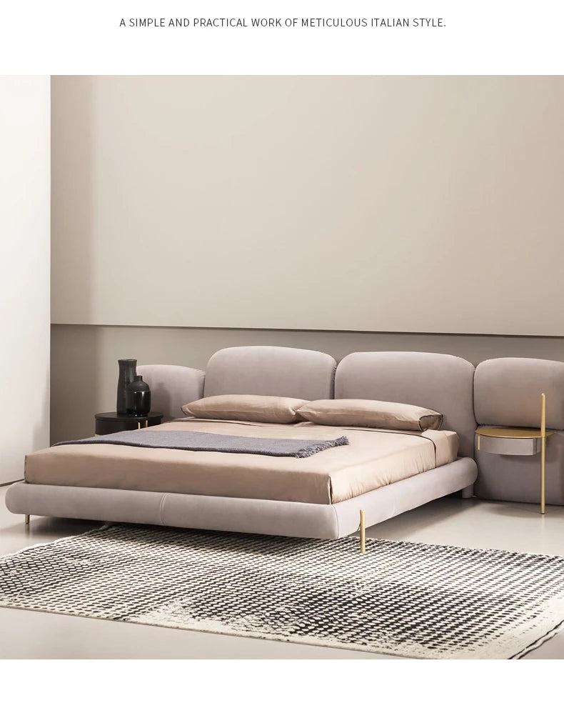 Modern and simple velvet bed bedroom 1.8m large bed master bedroom double bed