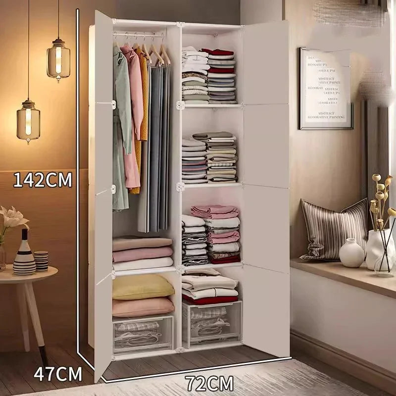 Storage Organizer Closet Partitions Cupboard Bedroom Clothes Wardrobe Shelf Foldable Living Room Guarda Roupa Salon Furniture