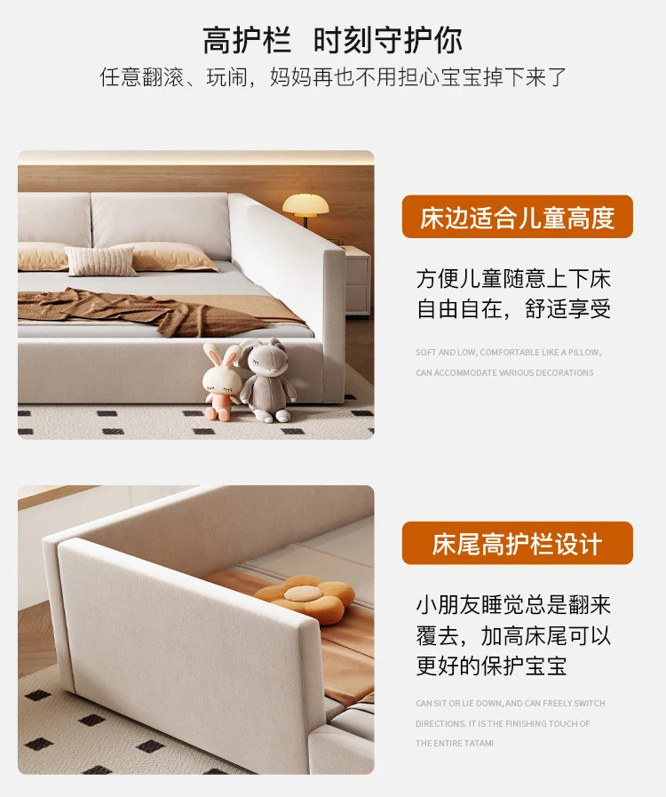 Bedroom Aesthetic Bed Modern Luxury Frame Rail Multifunctional Bed King Size Headboard Camarotes Para Dormitorio Furnitures
