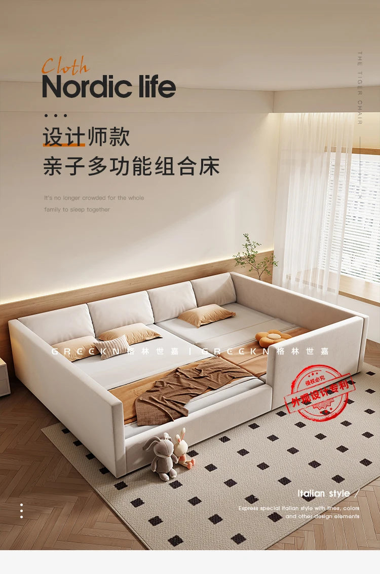 Bedroom Aesthetic Bed Modern Luxury Frame Rail Multifunctional Bed King Size Headboard Camarotes Para Dormitorio Furnitures