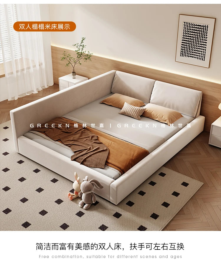 Bedroom Aesthetic Bed Modern Luxury Frame Rail Multifunctional Bed King Size Headboard Camarotes Para Dormitorio Furnitures
