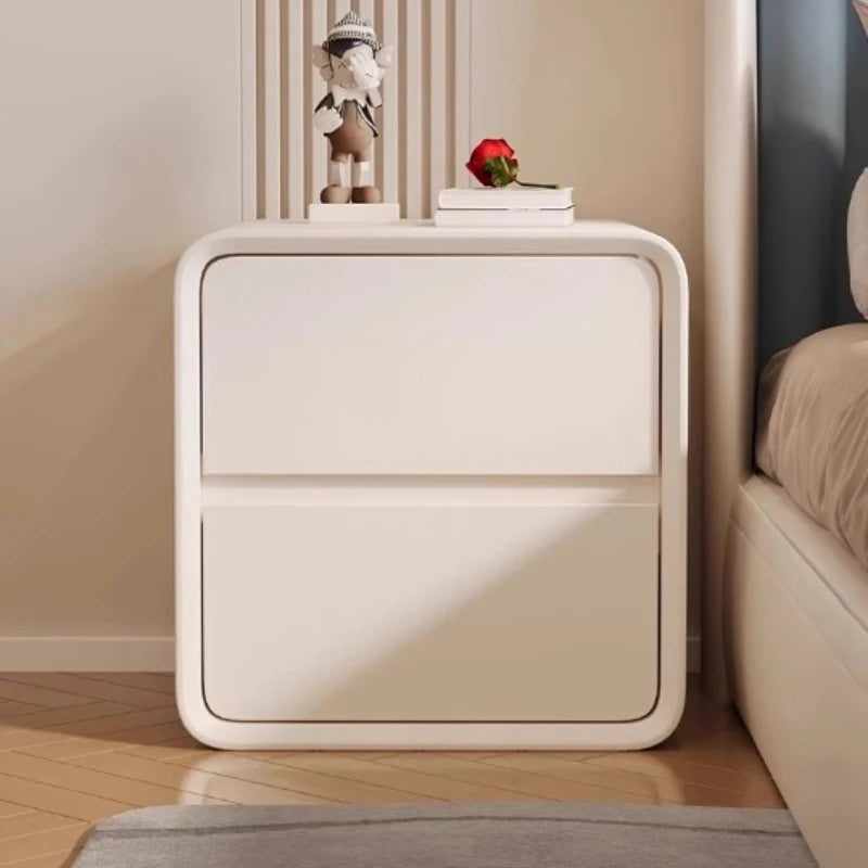 2-layers Modern Bedside Table Storage Bedroom Home Nightstands Solid Wood Drawer Storage Aesthetic Design Bedroom Furniture