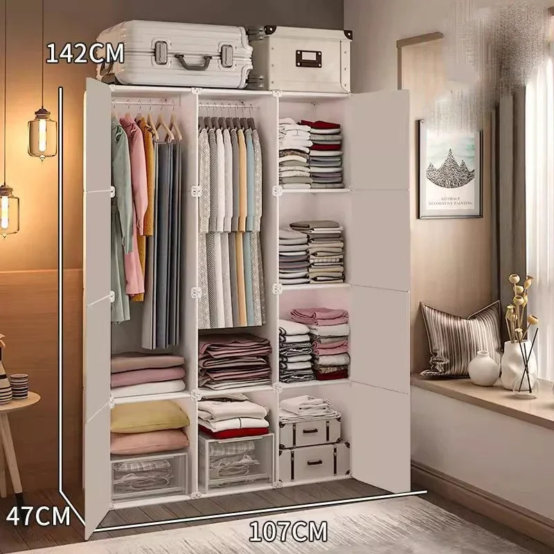 Storage Organizer Closet Partitions Cupboard Bedroom Clothes Wardrobe Shelf Foldable Living Room Guarda Roupa Salon Furniture