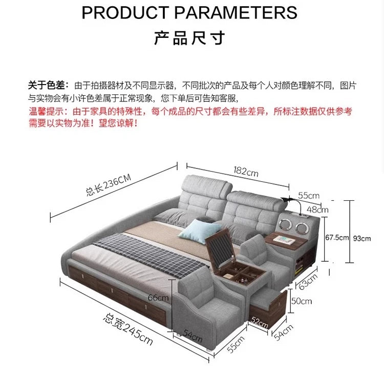 Bedroom Handles Beds Aesthetic Vanity Double Storage Children Beds Sleeping Lounge King Mobili Per La Casa Home Accessories