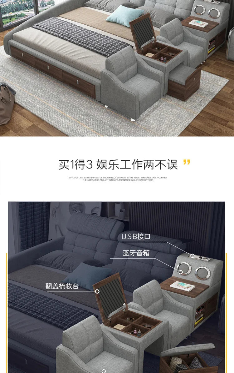 Bedroom Handles Beds Aesthetic Vanity Double Storage Children Beds Sleeping Lounge King Mobili Per La Casa Home Accessories