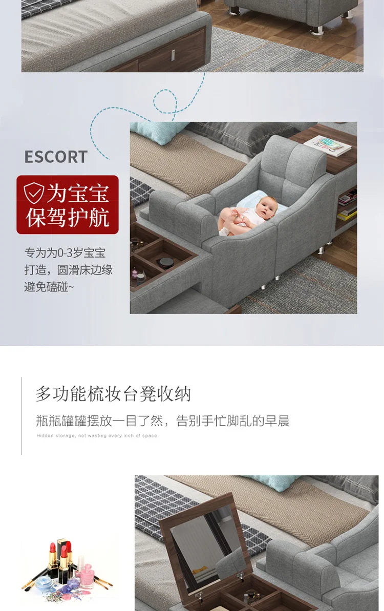 Bedroom Handles Beds Aesthetic Vanity Double Storage Children Beds Sleeping Lounge King Mobili Per La Casa Home Accessories