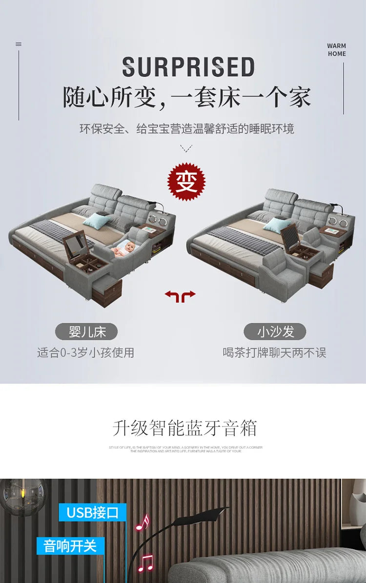 Bedroom Handles Beds Aesthetic Vanity Double Storage Children Beds Sleeping Lounge King Mobili Per La Casa Home Accessories