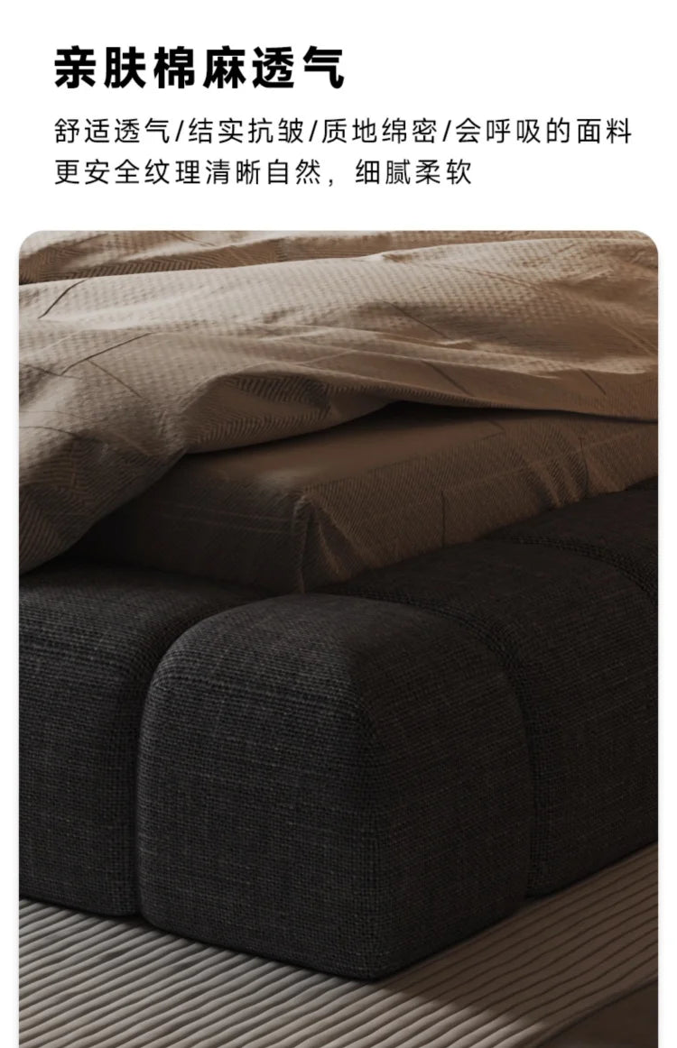 Frame High End Bed Aesthetics Tatami Minimalist Wedding Confortable Bed Master Bedroom Fashionable Design Muebles Furniture