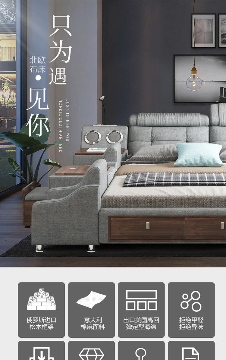 Bedroom Handles Beds Aesthetic Vanity Double Storage Children Beds Sleeping Lounge King Mobili Per La Casa Home Accessories