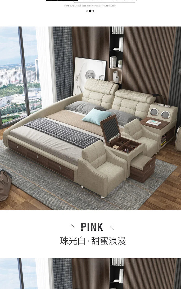 Bedroom Handles Beds Aesthetic Vanity Double Storage Children Beds Sleeping Lounge King Mobili Per La Casa Home Accessories