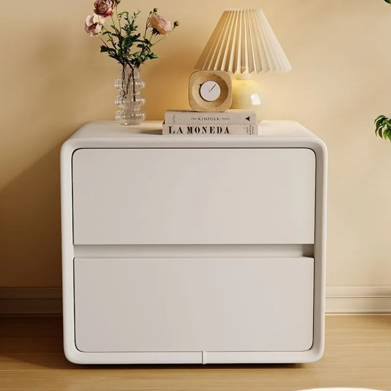 2-layers Modern Bedside Table Storage Bedroom Home Nightstands Solid Wood Drawer Storage Aesthetic Design Bedroom Furniture