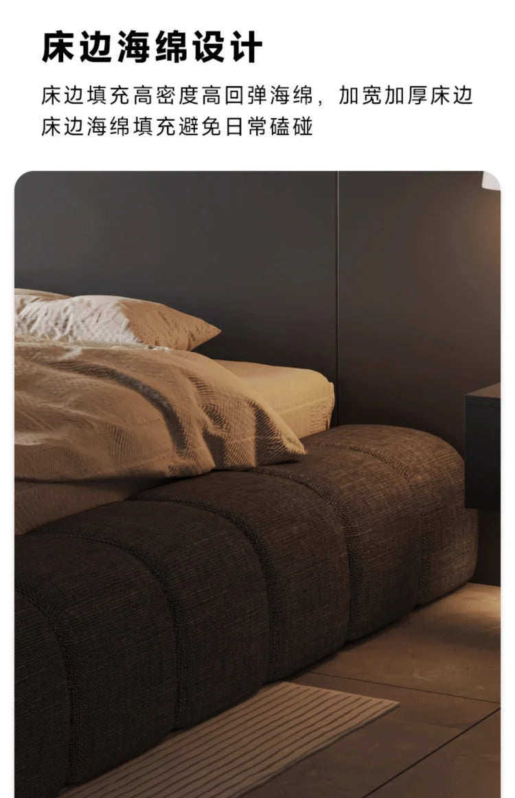 Frame High End Bed Aesthetics Tatami Minimalist Wedding Confortable Bed Master Bedroom Fashionable Design Muebles Furniture
