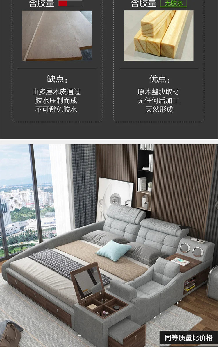 Bedroom Handles Beds Aesthetic Vanity Double Storage Children Beds Sleeping Lounge King Mobili Per La Casa Home Accessories