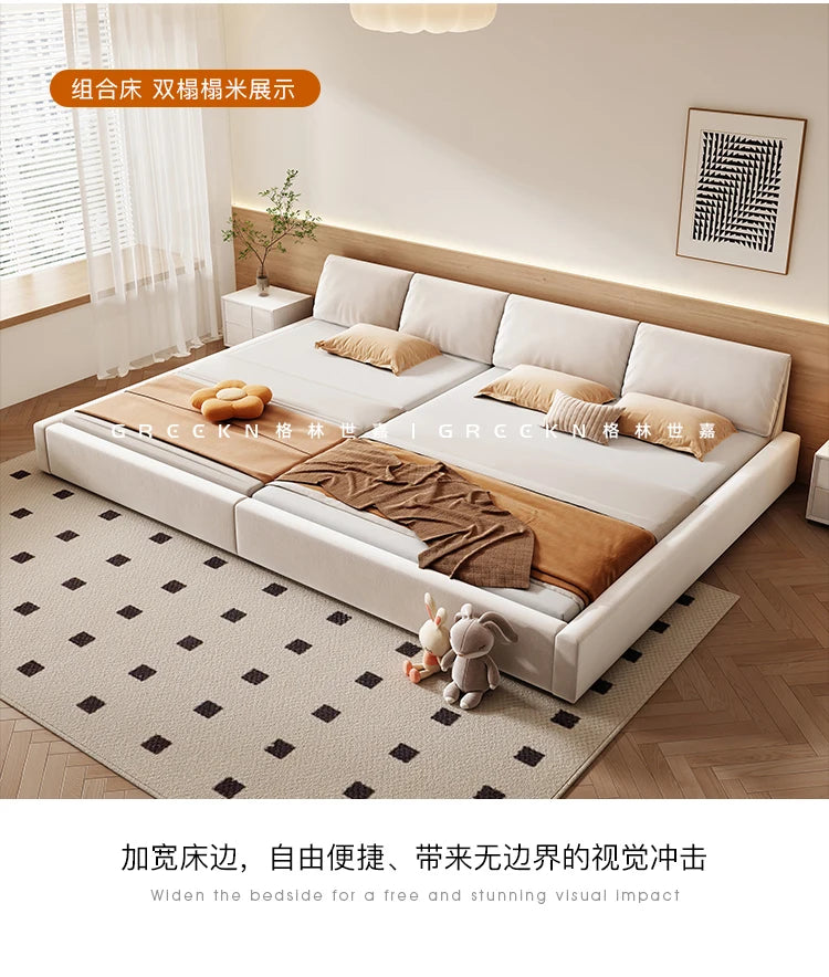 Bedroom Aesthetic Bed Modern Luxury Frame Rail Multifunctional Bed King Size Headboard Camarotes Para Dormitorio Furnitures