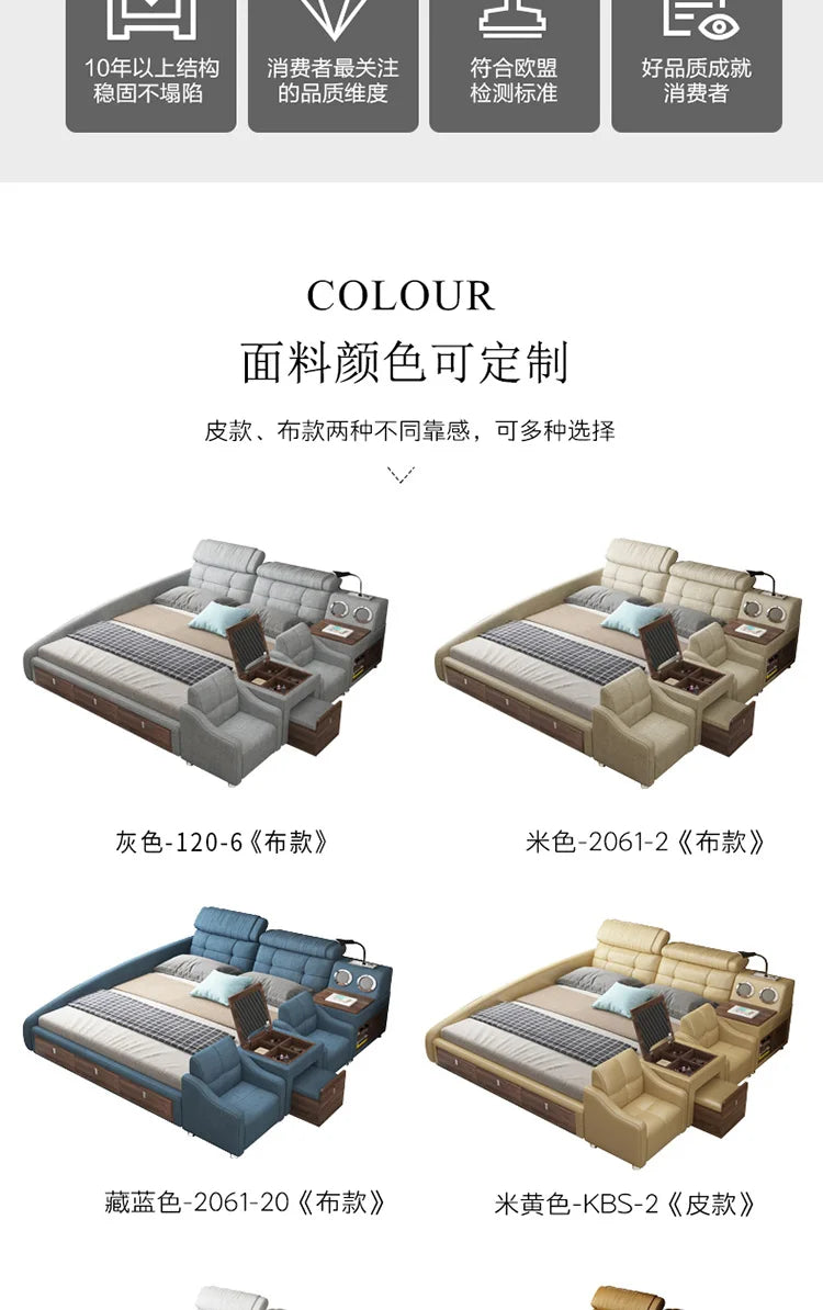 Bedroom Handles Beds Aesthetic Vanity Double Storage Children Beds Sleeping Lounge King Mobili Per La Casa Home Accessories