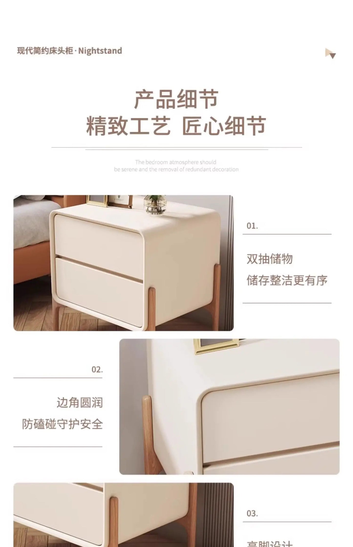 Bedroom Storage Night Table Drawer Modern Trendy Night Table Minimalist Mesitas De Noche Para El Dormitorio Home Furniture