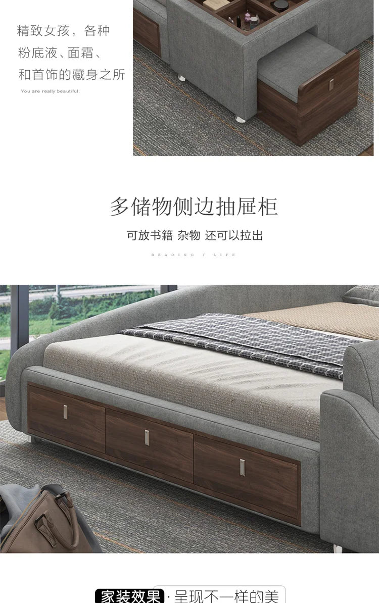 Bedroom Handles Beds Aesthetic Vanity Double Storage Children Beds Sleeping Lounge King Mobili Per La Casa Home Accessories