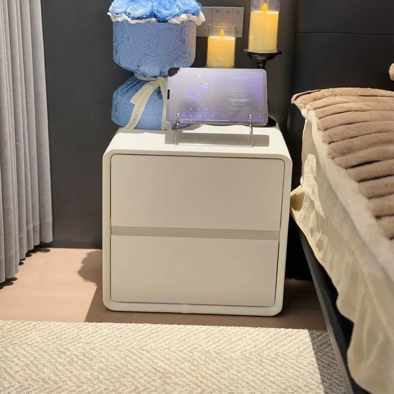 2-layers Modern Bedside Table Storage Bedroom Home Nightstands Solid Wood Drawer Storage Aesthetic Design Bedroom Furniture