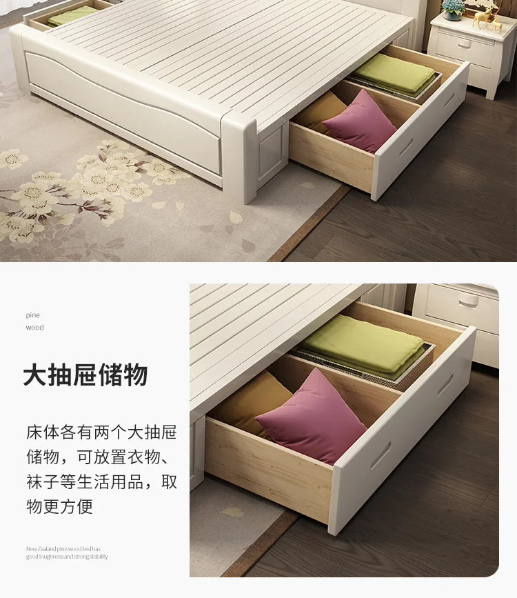 Bedroom Children Bed Luxury Double Single Baby Massage Modern Bed Design Beauty Sun Nordic Wooden Beliche Salon Furniture