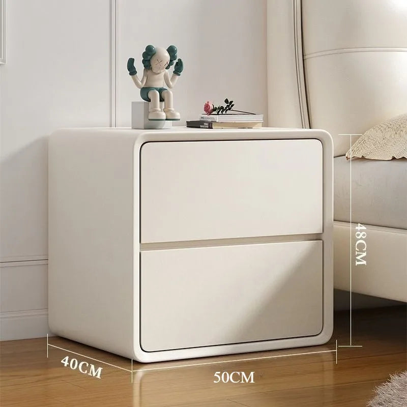 2-layers Modern Bedside Table Storage Bedroom Home Nightstands Solid Wood Drawer Storage Aesthetic Design Bedroom Furniture
