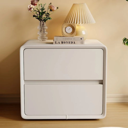 2-layers Modern Bedside Table Storage Bedroom Home Nightstands Solid Wood Drawer Storage Aesthetic Design Bedroom Furniture